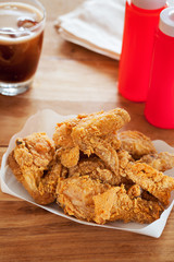 fried chicken in paper box for meal