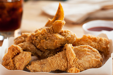 fried chicken in paper box
