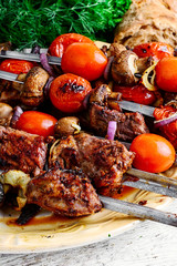 Beef on skewers