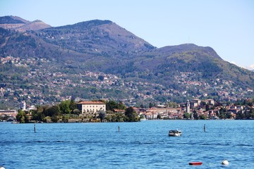 Fototapeta premium Pallanza Verbania and Borromeo Isola Madre, Lake Maggiore Italy