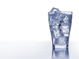 Cold refreshing soft drink with ice
