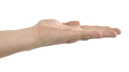 empty hand of a man