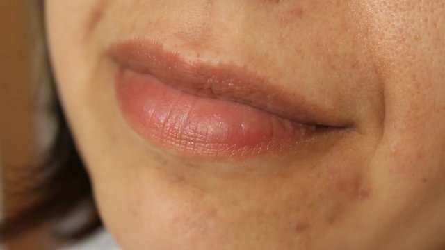 full lips, close up