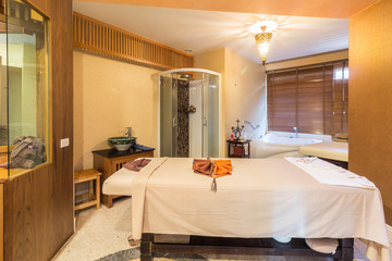 Massage room in a spa salon