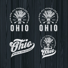Огайо, эмблема штата Америки на тёмном фоне