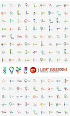 Fototapeta na wymiar Mega set of light bulb logos