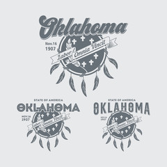 Оклахома, эмблема штата Америки на светлом фоне