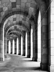 The arched stone colonnade