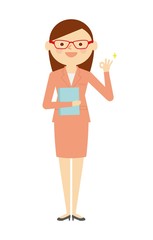 教師　女　全身　OK