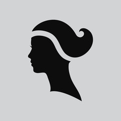 Woman face logo. Abstract logo. Profile beautiful woman. Portrait of a girl. Abstract logo design template for beauty salon, massage, cosmetic and spa, hairdresser, international women day. Vector