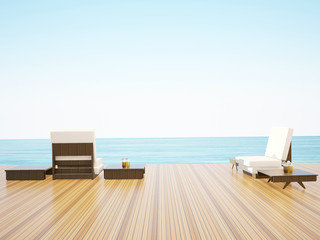 Outdoor chairs two and beautiful evening in the atmosphere and a refreshing drink