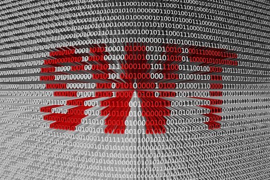 SWT as binary code 3D illustration