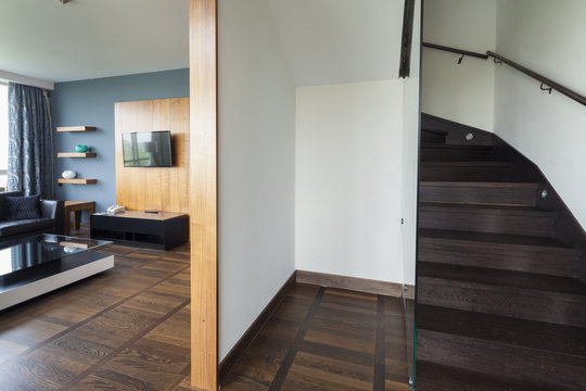 stairs in  luxury duplex apartment