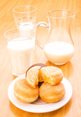 breakfast; pastries filled with cream chocolate and milk