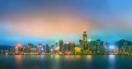 Fototapeta premium Panorama of Hong Kong and Financial district