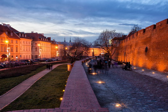 City of Warsaw in the Evening