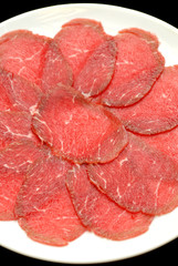 Fresh beef sliced for japanese hot pot