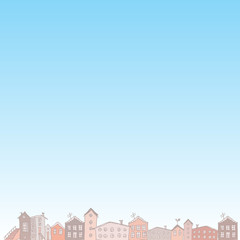 nature blue background with City. Vector