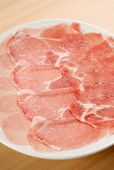 Fresh beef sliced for japanese hot pot