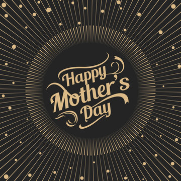 Gold retro mother's day design