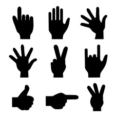 Obraz premium hands fingers signals over white background vector illustration 