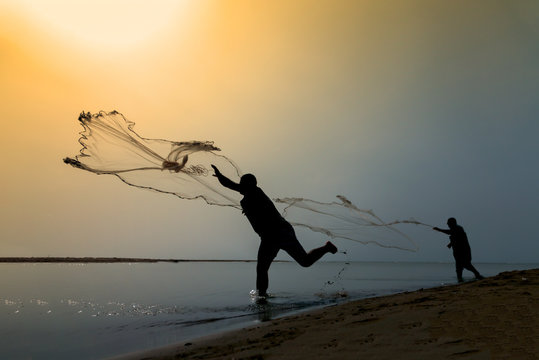 Throwing the fishing net