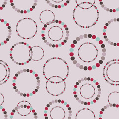 Abstract seamless background made of set of rings, modern stylish texture. endless background. vector