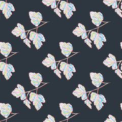tree leaves on a gray background Beautiful seamless pattern