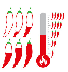 Level of Hot and spicy Chili Pepper