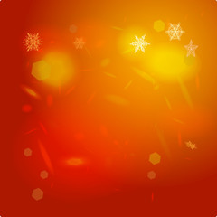 Obraz na płótnie Canvas Abstract background orange red card Merry Christmas. Snowflakes, Christmas decorations. vector