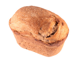 Rye-wheat bread isolated on a white background