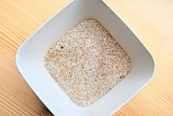 Mix from the germinated and ground buckwheat, wheat and rye bran