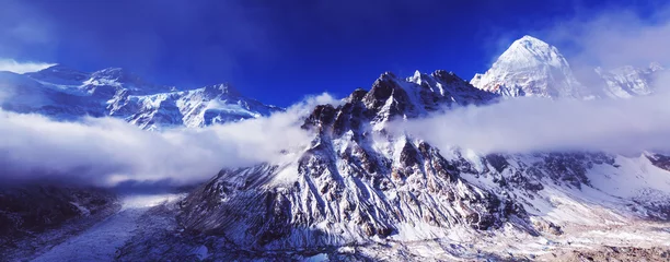 Fotobehang Donkerblauw Kanchenjunga-regio
