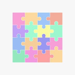 Jigsaw puzzle blank template sixteen elements