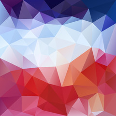 vector abstract irregular polygon background with a triangular pattern in red, pink and blue colors