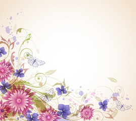 Obraz na płótnie Canvas Abstract background with flowers