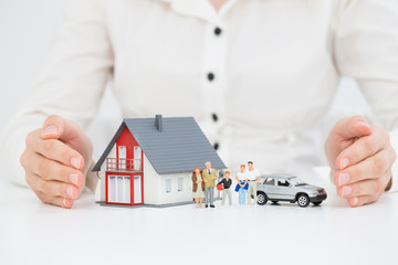 Insurance Home Live Car Protection Concept