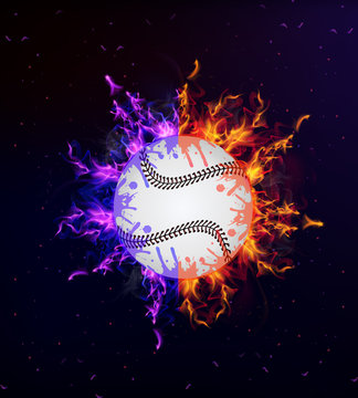 baseball in flames