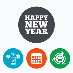 Happy new year sign icon. Christmas symbol.