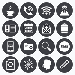 Office, documents and business icons.