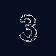 Fototapeta premium number 3 outline stroke