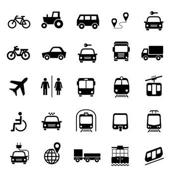Set of transportation icons. Vector elements