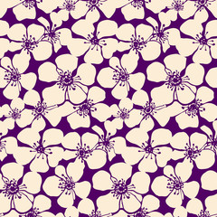 Cherry blossoms seamless pattern. Vector illustration