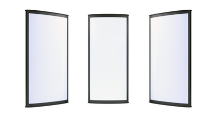 Advertising blank lightboxes on white background