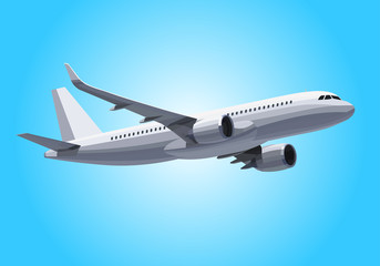 Vector Plane. Plane Concept. Realistic Plane In the Sky. Plane Model. Vector Design.