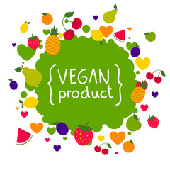 Vector Illustration of a Colorful Fruit Background