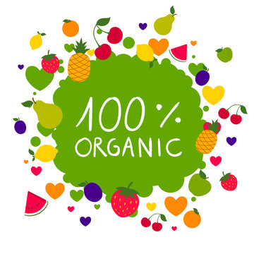 Vector Illustration of a Colorful Fruit Background