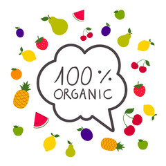 Vector Illustration of a Colorful Fruit Background