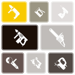 Seamless background with power tools icons for your design