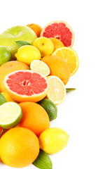 Fototapeta na wymiar Citrus fruits on a white background
